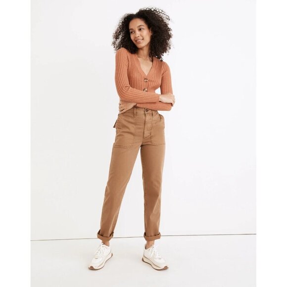 Madewell The Perfect Vintage Straight Workwear Pant Weathered Walnut Size 27 NWT - Picture 1 of 9